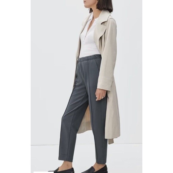 Everlane The Dream Pant Pull On Front Seam Gray Heathered Charcoal Size XS NWT - Picture 3 of 12